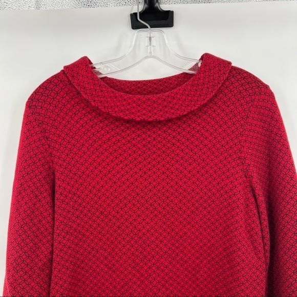 Talbots red black shawl neck sweater top size MP scoop - Picture 2 of 9